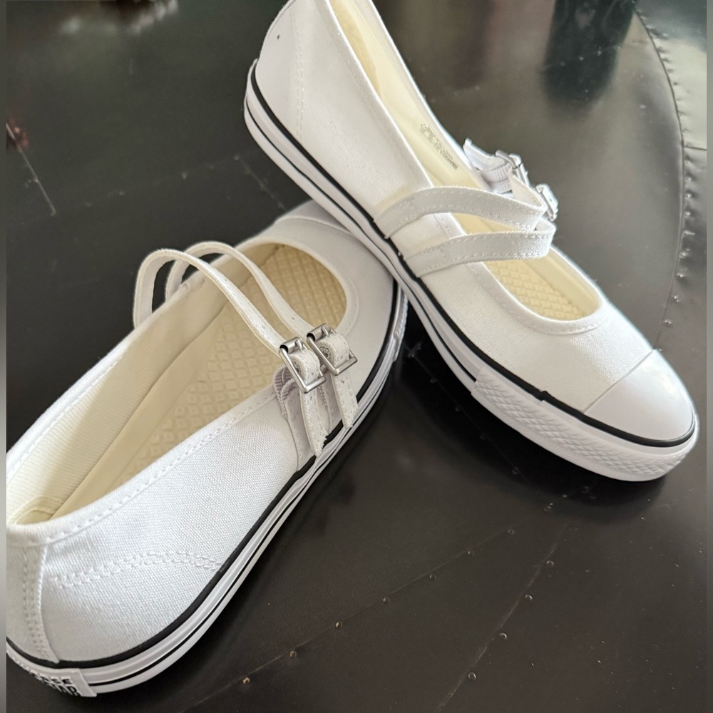 Converse White Mary Jane Canvas Sneakers - Picture 5 of 5